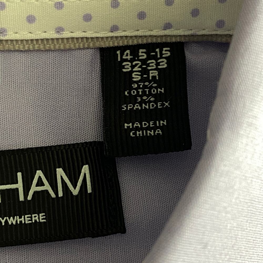 Nick Graham Shirt Men's Small 14.5-15 32/33 Shirt & Tie Lavender Modern Fit NEW - Picture 9 of 13